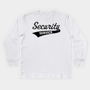 Security Service Lettering (Team / Black) Kids Long Sleeve T-Shirt